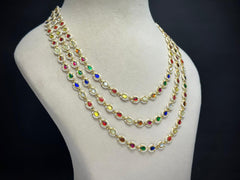 Rang Tarang – 925 Silver Multicolour Kundan Jadau Necklace Set