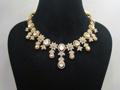 925 Silver Floral Polki Necklace