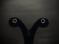 Round Lucky Nail Pendant & Earrings Set — 925 Silver, White Gold Finish