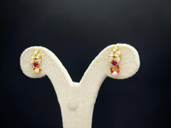 Rakt Chandrika – 925 Silver Kundan Polki Pearl Necklace Set